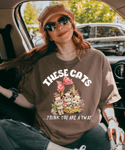 These Cats Think You Are a Twat Funny Comfort Colors Tee LavenderCeleste
