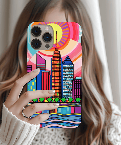Tulsa Oklahoma Retro Pop Skyline Tough Phone Case LavenderCeleste