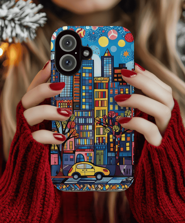 Upper Eastside NYC Pop Art Tough Phone Case LavenderCeleste