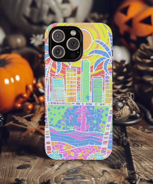 South Beach Miami Mosaic Art Tough Phone Case LavenderCeleste