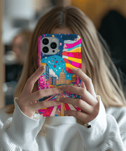 Washington DC Psychedelic Capitol Rainbow Tough Phone Case LavenderCeleste