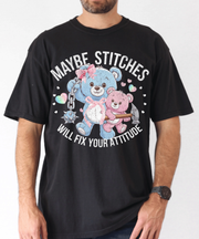 Maybe Stitches Will Fix Your Attitude Graphic Tee LavenderCeleste