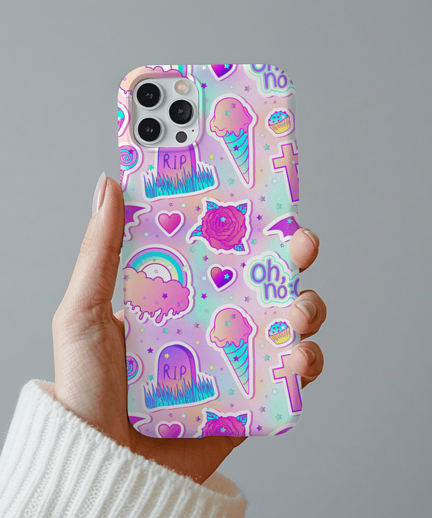 Pastel Goth Kawaii Graveyard Tough Phone Case LavenderCeleste