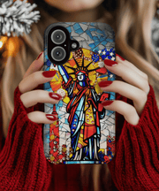Statue of Liberty Mosaic Art Tough Phone Case LavenderCeleste