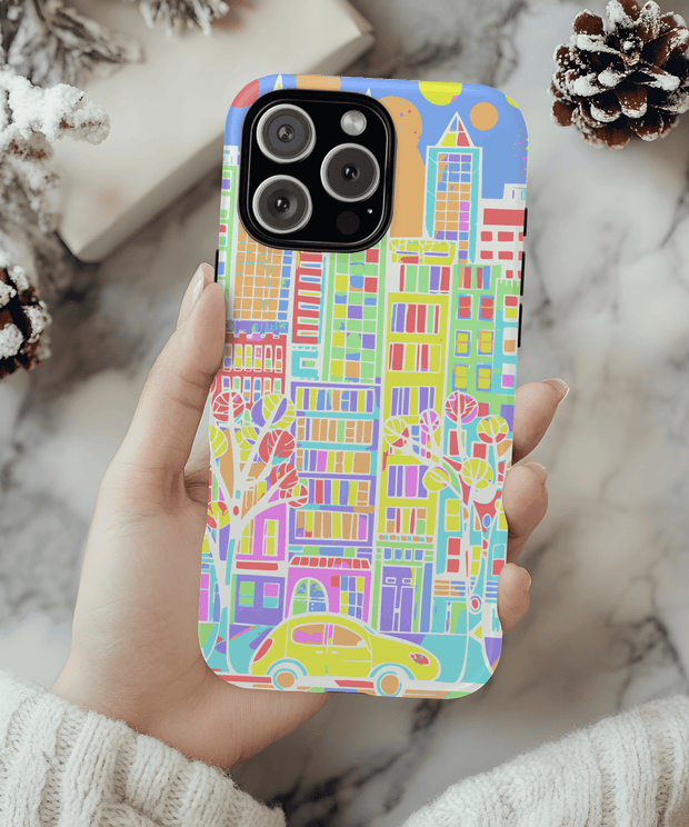 Upper East Side Pastel City Tough Phone Case LavenderCeleste