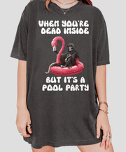 When You’re Dead Inside Funny Grim Reaper Pool Party Tee LavenderCeleste