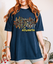 Atlanta Pop Art Skyline Retro Comfort Colors Tee Comfort Colors 1717