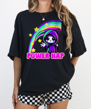 Power Nap Grim Reaper Kawaii Comfort Colors Tee LavenderCeleste