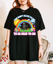 Rainbow Grim Reaper Comfort Colors T-Shirt | Dark Humor Pastel Goth Tee | Sarcastic Cute But Dead Inside Graphic Comfort Colors 1717