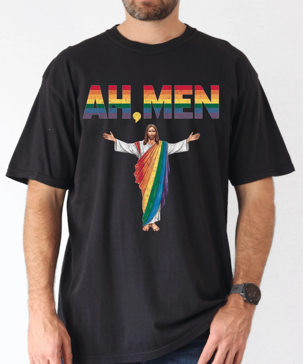 Ah Men Rainbow Faith Parody Pride Comfort Colors Shirt Comfort Colors 1717