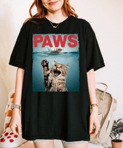 PAWS Funny Cat Parody Comfort Colors Shirt LavenderCeleste