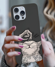 Skeleton Scratch Cat Gothic Humor Tough Phone Case LavenderCeleste