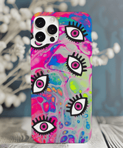 Hot Pink Evil Eye Psychedelic Tough Phone Case LavenderCeleste