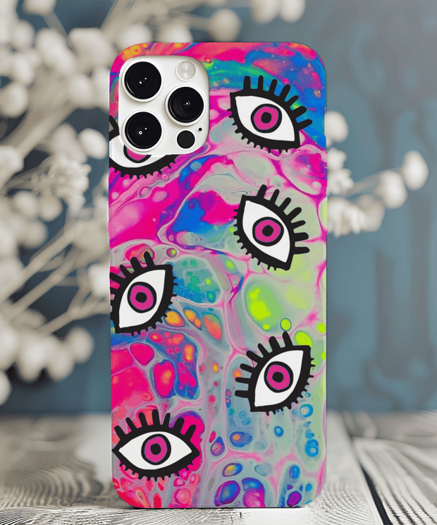 Hot Pink Evil Eye Psychedelic Tough Phone Case LavenderCeleste