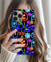Neon Halloween Pattern Tough Phone Case LavenderCeleste