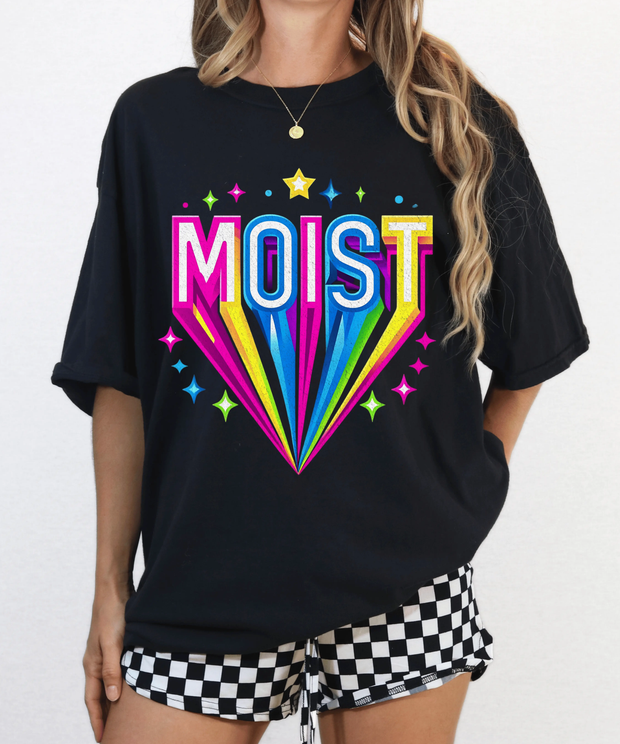 Moist Comfort Colors Tee – Bold Retro Sarcastic Statement Shirt - LavenderCeleste