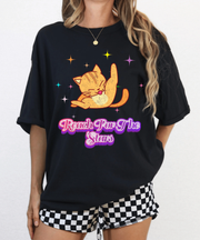 Reach For The Stars Sarcastic Cat Comfort Colors Shirt LavenderCeleste