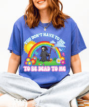Rainbow Grim Reaper Comfort Colors T-Shirt | Dark Humor Pastel Goth Tee | Sarcastic Cute But Dead Inside Graphic Comfort Colors 1717