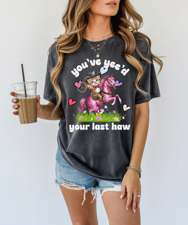 You’ve Yee’d Your Last Haw Funny Cowboy Cat Tee LavenderCeleste