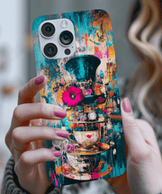 Whimsical Mad Hatter Abstract Tea Party Phone Case LavenderCeleste