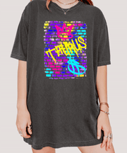 Taurus Graffiti Crown Street Art Comfort Colors Tee LavenderCeleste