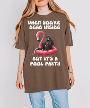 When You’re Dead Inside Funny Grim Reaper Pool Party Tee LavenderCeleste