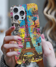 Paris Street Art Collage Tough Phone Case LavenderCeleste