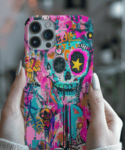 Graffiti Skull Neon Art Tough Phone Case LavenderCeleste