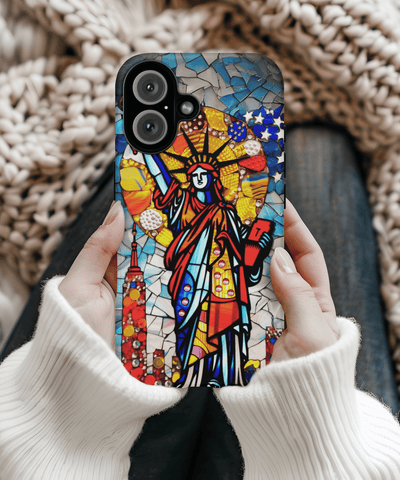 Statue of Liberty Mosaic Art Tough Phone Case LavenderCeleste