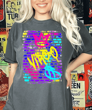 Virgo Zodiac Graffiti Street Style Neon Brick Art Tee Comfort Colors 1717