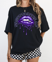 Sagittarius AF Dripping Lips Zodiac Graphic Tee LavenderCeleste