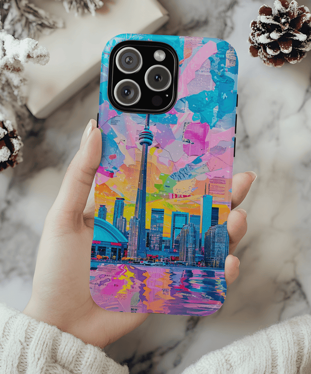 Toronto Pop Art Collage Skyline Tough Phone Case LavenderCeleste