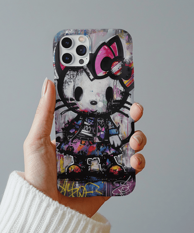 Goth Street Cat Pop Art Graffiti Tough Phone Case LavenderCeleste
