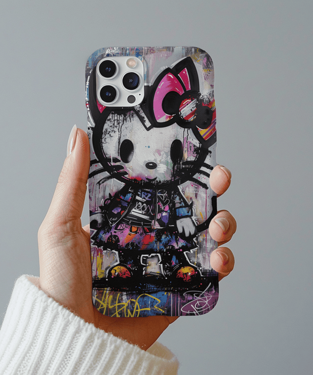 Goth Street Cat Pop Art Graffiti Tough Phone Case LavenderCeleste
