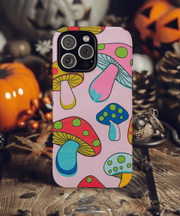 Retro Groovy Mushroom Tough Phone Case LavenderCeleste