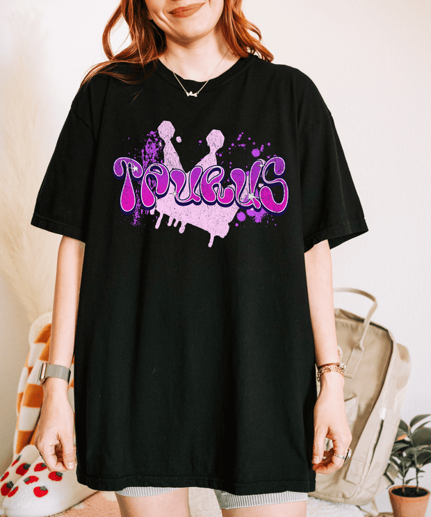 Taurus Queen Y2K Bubble Letter Comfort Colors Tee LavenderCeleste