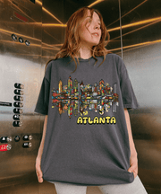 Atlanta Pop Art Skyline Retro Comfort Colors Tee Comfort Colors 1717