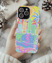 South Beach Miami Mosaic Art Tough Phone Case LavenderCeleste