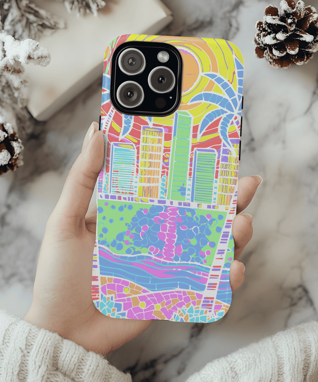 South Beach Miami Mosaic Art Tough Phone Case LavenderCeleste