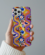 Retro Groovy Alien Aesthetic Tough Phone Case LavenderCeleste