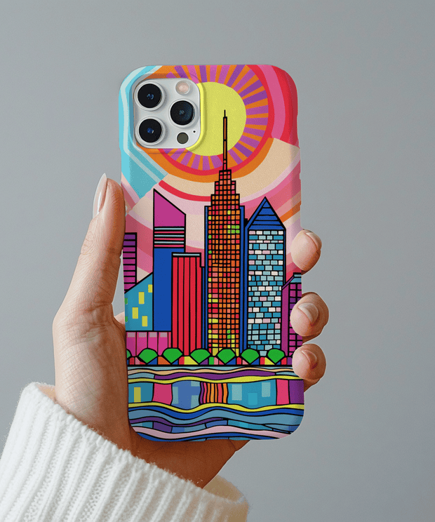 Tulsa Oklahoma Retro Pop Skyline Tough Phone Case LavenderCeleste