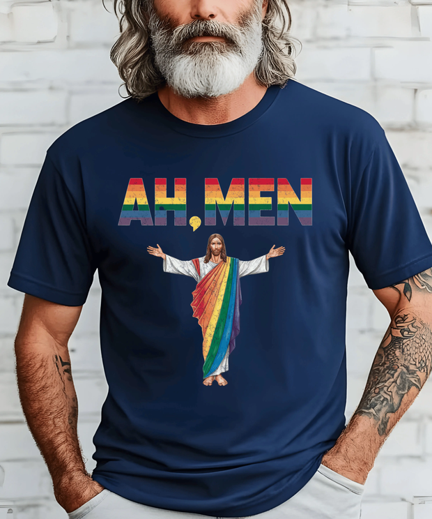 Ah Men Rainbow Faith Parody Pride Comfort Colors Shirt Comfort Colors 1717