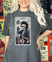 The Rebel Skeleton Tarot Punk Comfort Colors Tee LavenderCeleste