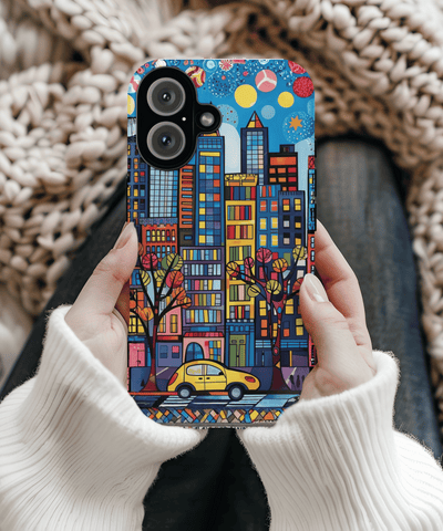 Upper Eastside NYC Pop Art Tough Phone Case LavenderCeleste