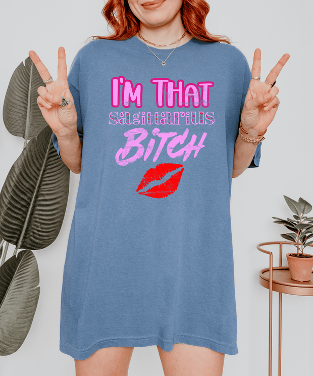 I’m That Sagittarius Bitch Graphic Tee LavenderCeleste