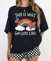 This Is What Gay Looks Like Rainbow Pride Comfort Colors Tee LavenderCeleste