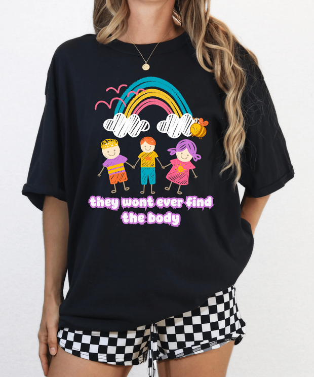 They Won’t Ever Find The Body Funny Comfort Colors Tee LavenderCeleste