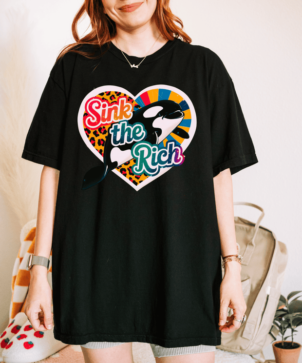 Sink the Rich Retro Orca Activist Comfort Colors Tee LavenderCeleste
