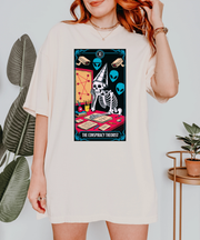 The Conspiracy Theorist Skeleton Tarot Comfort Colors Tee LavenderCeleste