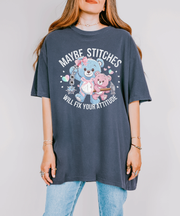 Maybe Stitches Will Fix Your Attitude Graphic Tee LavenderCeleste